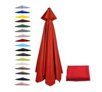 BEEGMA Replacement Parasol Canopy 2.0m 2.50m 2.70m 3.0m Canopy Replacement Top 6 Arms Patio Garden Beach Umbrella Canopy Cover(Color:Red,Size:2.0m/6.5FT)