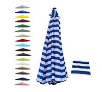 BEEGMA Replacement Parasol Canopy 2.0m 2.50m 2.70m 3.0m Canopy Replacement Top 6 Arms Patio Garden Beach Umbrella Canopy Cover(Color:Blue bar,Size:2.70m/9FT)
