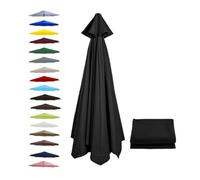 BEEGMA Replacement Parasol Canopy 2.0m 2.50m 2.70m 3.0m Canopy Replacement Top 6 Arms Patio Garden Beach Umbrella Canopy Cover(Color:Black,Size:2.70m/9FT)