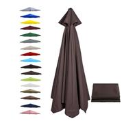 BEEGMA Replacement Parasol Canopy 2.0m 2.50m 2.70m 3.0m Canopy Replacement Top 6 Arms Patio Garden Beach Umbrella Canopy Cover(Color:Coffee,Size:2.50m/8.2FT)