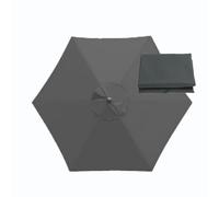 BEEGMA Sun Umbrella Replacement Cloth 6 Arms/8 Arms Replacement Parasol Canopy Cover 2.0m 2.30m 2.50m 2.70m 3.0m Outdoor Patio Garden Umbrella Canopy (Color : Gray, Size : 2.70m/9FT-6Ribs)