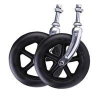 BEEGMA Wheelchair Accessories Caster with Steel Front Fork 6inch 7inch 8inch Solid Casters Grey Black Wheelchair Front Wheels 2 Pcs Replacement Castor Wheel(Black,20cm-8in)