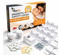 BeeGo® 12 Pack Magnetic Child Safety Locks - No Drill Baby Proof Cupboard, Cabinet & Drawer Locks with 2 Keys