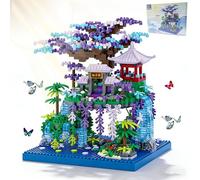 Beego Cherry Blossom Flowers Architecture Tree House Micro Building Kit Set, Chinese Peach Blossom Architecture Building Blocks with Light, Japanese Sakura Tree House Gift for Adults(2500+PCS)