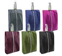 BeeGreen 6 Packs Shoe Organizer Shoe Bags for Travel with Zipper Closure, Shoe Storage Organizer with Handle Travel Bags, Black, Gray, Old Blue, Rose Red, Moss Green, Wine Red, Black, Gray, Old Blue,