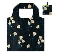 BeeGreen Cute Carnation Navy Gift for Women Reusable Grocery Bags Tote Bags Bulk Large Shopping Basket Gift Bag Bulk Foldable Organizer with Handles Cloth Heavy Duty Washable Packable Collapsible