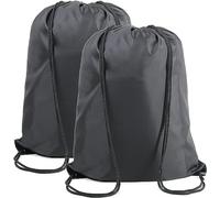 BeeGreen Drawstring Backpack Bags Bulk, X-Large 22.4" L x 17.5" W Sports Cinch Sack, Gym String Bags for Men Women, Black, 22.4" L x 17.5" W, 2 Pieces