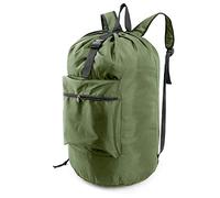 BeeGreen Moss Green Laundry Bag Backpack for Travel w Adjustable Shoulder Straps& Drawstring Closure X-Large Portable Laundry Sack w Handle Sturdy Dirty Clothes Hamper Bag for Trip College Dorm Room
