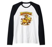 Beehaw Beekeeper Honey Bees Apiculture Bee-Wrangler Cowboy Raglan Baseball Tee