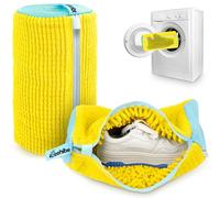 Beehibe Reusable Shoe Washing Machine Bag Pack of 2 with Zipper 39 x 19 CM - Shoe Bag for Washing Machine with 360 Degree Fluffy Fibre Cleaning - Wash Bags for Sneakers Trainers Running Canvas
