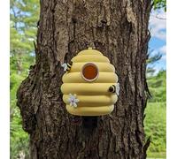 Beehive Birdhouse | 6.3 x 6.3 x 7.1 in Whimsical Garden Décor | Outdoor Bird House for Small Birds | Weather-Resistant PETG Design