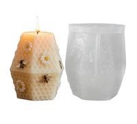 Beehive Candle Mold - Flexible Easy Release Silicone | Hive Shaped Pillar Candle Mould | Realistic Bee Style Craft Tool for Adults Beginners Professionn