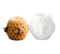 Beehive Candle Mould - 11 x 6 x 6 cm / 9 x 9 x 8 cm / 8 x 5 x 7 cm, 150 g, 3D Silicone Pillar Mould For, Soap and Crafts in D'/Soy; Silicone, Diy, Bee, Soap