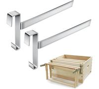 Beehive Frame Holder- Stainless Steel Beehive Frame Perch- 5 Full Frame Capacity Beekeeping Frame Support Bracket Rack- Bee Hive Frame Grip for Beekeeper (2)