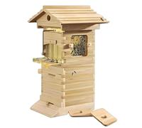 Beehive Kit, Langstroth-Style Complete Honey System with 4 or 7 BPA-Free Frames, Cedar & Pine Wood Hive Box with Brood Chamber & Observation Window, 4-Frame Flow Super