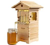 Beehive Kit with Automatic Flow Frames, Wax-Dipped Hive Boxes, Honey Spout & Observation Window for Up to 5,000 Bees in Outdoor Gardens