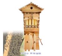 Beehive Starter Kit for Beginners, Complete Honey Beehive Box with Observation Window & Honey Nozzle, Self-Flowing Design, Includes Carpenter's Bee House