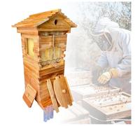 Beehive Starter Kit - Self-Flowing Honey Hive with Observation Window and Honey Nozzle, Includes 4 Bee Frames and 6 Honeycomb Trays