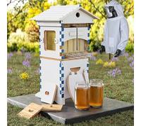 Beehive Starter Kit with Complete Flow Bee Box, Observation Window, Honey Spout, Beginner Beekeeping Accessories, Includes Beekeeper Suit for Garden Pollinators