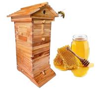 Beehive Starter Kit with Observation Window and Honey Spout, Complete Bee Hive for Beekeeping, Garden Pollinators