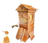 Beehive Starter Kit with Observation Window, Complete Bee Box, Self-Flow Hive and Honey Spout, Perfect for Garden Pollinators, Carpenter Bee House