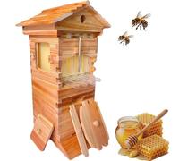 Beehive Starter Kit with Observation Window, Honey Spout, 4 Bee Frames, 6 Honeycomb Trays for Automatic Honey Harvesting