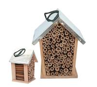 Beehouses for The Garden - Beehotel, House for Pollinators | Habitat for Local Bees in the Backyard, Wooden Shelters, Durable Garden Decoration, nidific