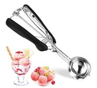 Beeinine Stainless Steel Ice Cream Scoop 5 cm with Trigger, 50 mm Capacity, Silver, 1 pc