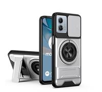 BEEJTUNY Case for Motorola Moto G53/G13/G23, Phone Case with Stand, Kickstand Cover with 360° Rotating Ring Holder, Shock Resistant Protective Case.Silver