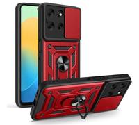 BEEJTUNY Case for Motorola Moto G56 5G, Cover Protective Bumper with Lens Shell, Shockproof Protective Case with 360° Magnetic Holder. Red