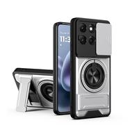 BEEJTUNY Case for Motorola Moto G86 5G, Phone Case with Stand, Kickstand Cover with 360° Rotating Ring Holder, Shock Resistant Protective Case.Silver