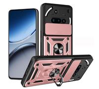 BEEJTUNY Case for Nothing Phone 3a, Cover Protective Bumper with Lens Shell, Shockproof Protective Case with 360° Magnetic Holder. Rose gold