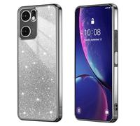 BEEJTUNY Case for OPPO Find X5 Lite/Reno 7 5G, Transparent Protective Cover with Gradient Glitter, Soft and Beautiful Bumper Shell, Stylish Shockproof Cover. Black