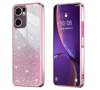 BEEJTUNY Case for OPPO Find X5 Lite/Reno 7 5G, Transparent Protective Cover with Gradient Glitter, Soft and Beautiful Bumper Shell, Stylish Shockproof Cover. Pink