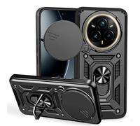 BEEJTUNY Case for OPPO Realme 14 Pro+ Plus 5G, Cover Protective Bumper with Lens Cover, Shockproof Protective Case with 360?Magnetic Holder. Black