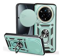 BEEJTUNY Case for OPPO Realme 14 Pro+ Plus 5G, Cover Protective Bumper with Lens Cover, Shockproof Protective Case with 360?Magnetic Holder. Green