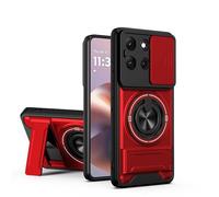 BEEJTUNY Case for OPPO Realme C85 5G/Realme 15X, Phone Case with Stand, Kickstand Cover with 360° Rotating Ring Holder, Shock Resistant Protective Case.Red