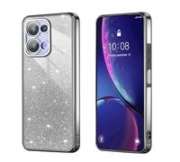 BEEJTUNY Case for OPPO Reno13 5G/Reno 13 5G, Transparent Protective Cover with Gradient Glitter, Soft and Beautiful Bumper Shell, Stylish Shockproof Cover. Black