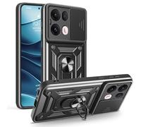 BEEJTUNY Case for OPPO Reno13 Pro 5G/Reno 13 Pro 5G, Cover Protective Bumper with Lens Shell, Shockproof Protective Case with 360° Magnetic Holder. Black