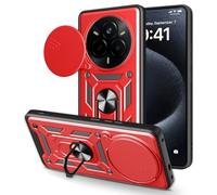 BEEJTUNY Case for OPPO Reno15 Pro Max, Cover Protective Bumper with Lens Shell, Shockproof Protective Case with 360° Magnetic Holder. Red