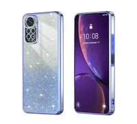 BEEJTUNY Case for Redmi Note 12 Pro 4G / Redmi Note 11 Pro 4G/5G, Transparent Protective Cover with Gradient Glitter, Soft and Beautiful Bumper Shell, Stylish Shockproof Cover. Blue