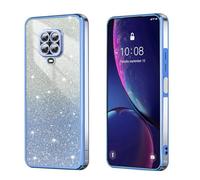 BEEJTUNY Case for Redmi Note 9S / Redmi Note 9 Pro, Transparent Protective Cover with Gradient Glitter, Soft and Beautiful Bumper Shell, Stylish Shockproof Cover. Blue