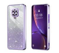 BEEJTUNY Case for Redmi Note 9S / Redmi Note 9 Pro, Transparent Protective Cover with Gradient Glitter, Soft and Beautiful Bumper Shell, Stylish Shockproof Cover. Purple