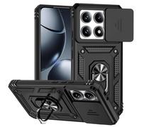 BEEJTUNY Case for Xiaomi 14T 5G with Ring, Magnetic Cove with Lens Cover, Xiaomi 14T 5G Protective Case with Rotating Stand. Black