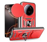 BEEJTUNY Case for Xiaomi 15 Ultra 5G, Cover Protective Bumper with Lens Shell, Shockproof Protective Case with 360° Magnetic Holder. Red