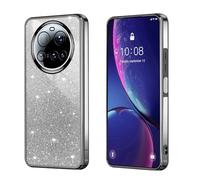 BEEJTUNY Case for Xiaomi 15 Ultra 5G, Transparent Protective Cover with Gradient Glitter, Soft and Beautiful Bumper Shell, Stylish Shockproof Cover. Black