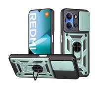 BEEJTUNY Case for Xiaomi Redmi 15C 4G/POCO C85 4G, Cover Protective Bumper with Lens Shell, Shockproof Protective Case with 360° Magnetic Holder. Green