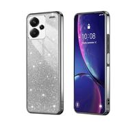 BEEJTUNY Case for Xiaomi Redmi Note 13 Pro+ Plus 5G, Transparent Protective Cover with Gradient Glitter, Soft and Beautiful Bumper Shell, Stylish Shockproof Cover. Black
