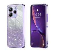 BEEJTUNY Case for Xiaomi Redmi Note 14 5G, Transparent Protective Cover with Gradient Glitter, Soft and Beautiful Bumper Shell, Stylish Shockproof Cover. Purple