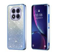 BEEJTUNY Case for Xiaomi Redmi Note 14 Pro 5G, Transparent Protective Cover with Gradient Glitter, Soft and Beautiful Bumper Shell, Stylish Shockproof Cover. Blue